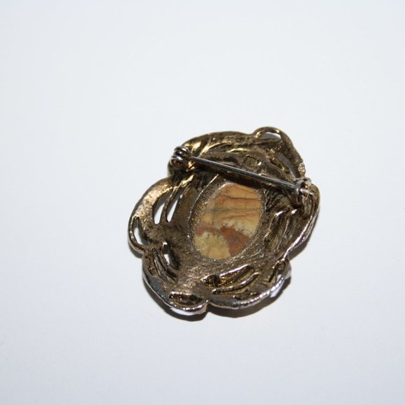 Vintage natural stone brooch - Picture 3 of 4